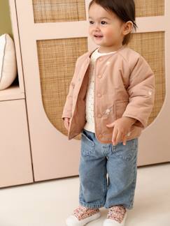 Baby-Mantel, Overall, Ausfahrsack-Baby Steppjacke mit Stickerei, Mädchen