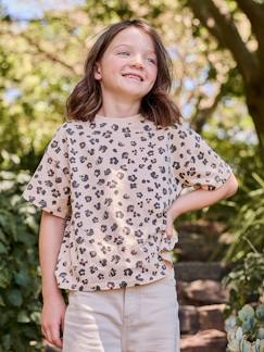 Fille-T-shirt, sous-pull-T-shirt fille imprimé manches courtes 