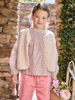 Mädchen-Mädchen Teddyfleece-Weste mit Leopardenmuster