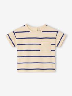 Bébé-T-shirt, sous-pull-T-shirt bébé rayé en coton 
