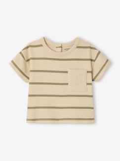 Bébé-T-shirt, sous-pull-T-shirt bébé rayé en coton 
