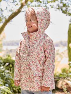 Mädchen-Mantel, Jacke-Regenjacke, Trenchcoat-Mädchen Regenjacke mit Kapuze und Print