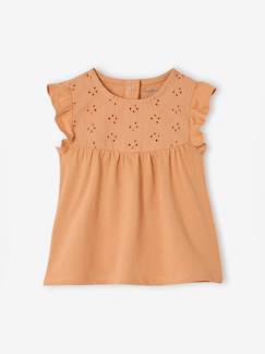 Bébé-T-shirt, sous-pull-T-shirt manches courtes bébé fille brodé