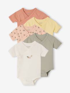 Bébé-Body-Lot 5 bodies manches courtes fleuris