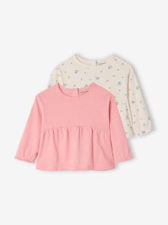 Baby-2er-Pack Baby Blusenshirts mit Kräuselfalten BASIC