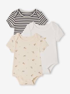 Baby-Body-3er-Pack Baby Schlupfbodys mit kurzen Ärmeln und Hundemotiven