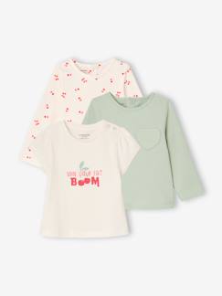 Baby-Bio-Kollektion: 3er-Pack Mädchen Shirts BASIC, Langarm & Kurzarm