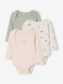 Baby-Body-3er-Pack Baby Bodys mit langen Ärmeln, Bio-Baumwolle, Schlupfform