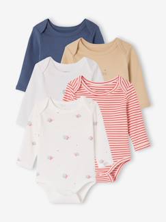 Baby-Body-5er-Pack Baby Langarm-Bodys, Bio-Baumwolle, Schlupfform