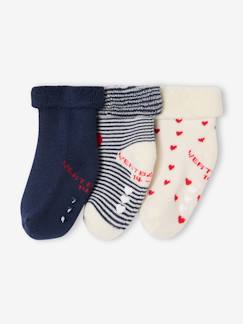 Baby-Socken, Strumpfhose-3er-Pack dicke Socken HERZEN mit Umschlag, Baby