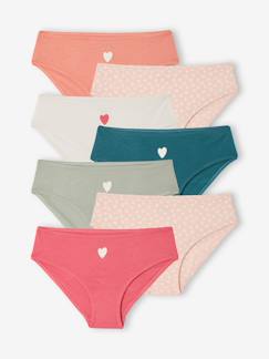 Fille-Sous-vêtement-Lot 7 culottes fille cœur coton bio 