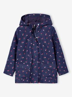 Mädchen-Mantel, Jacke-Regenjacke, Trenchcoat-Mädchen Regenjacke mit Kapuze und Print