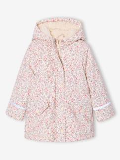 Mädchen-Mantel, Jacke-Regenjacke, Trenchcoat-Mädchen Regenjacke mit Kapuze & Teddyfleece-Futter