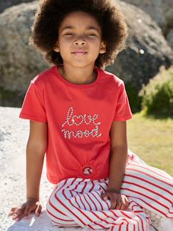 Mädchen-T-Shirt Mädchen mit Zierknoten am Saum