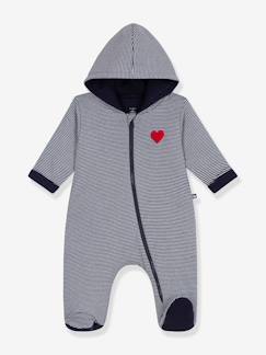 Baby-Latzhose, Overall-Baby Kapuzen-Overall gestreift PETIT BATEAU