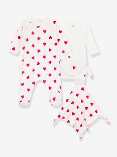Bébé-Ensemble-Coffret naissance coton cœur Petit Bateau