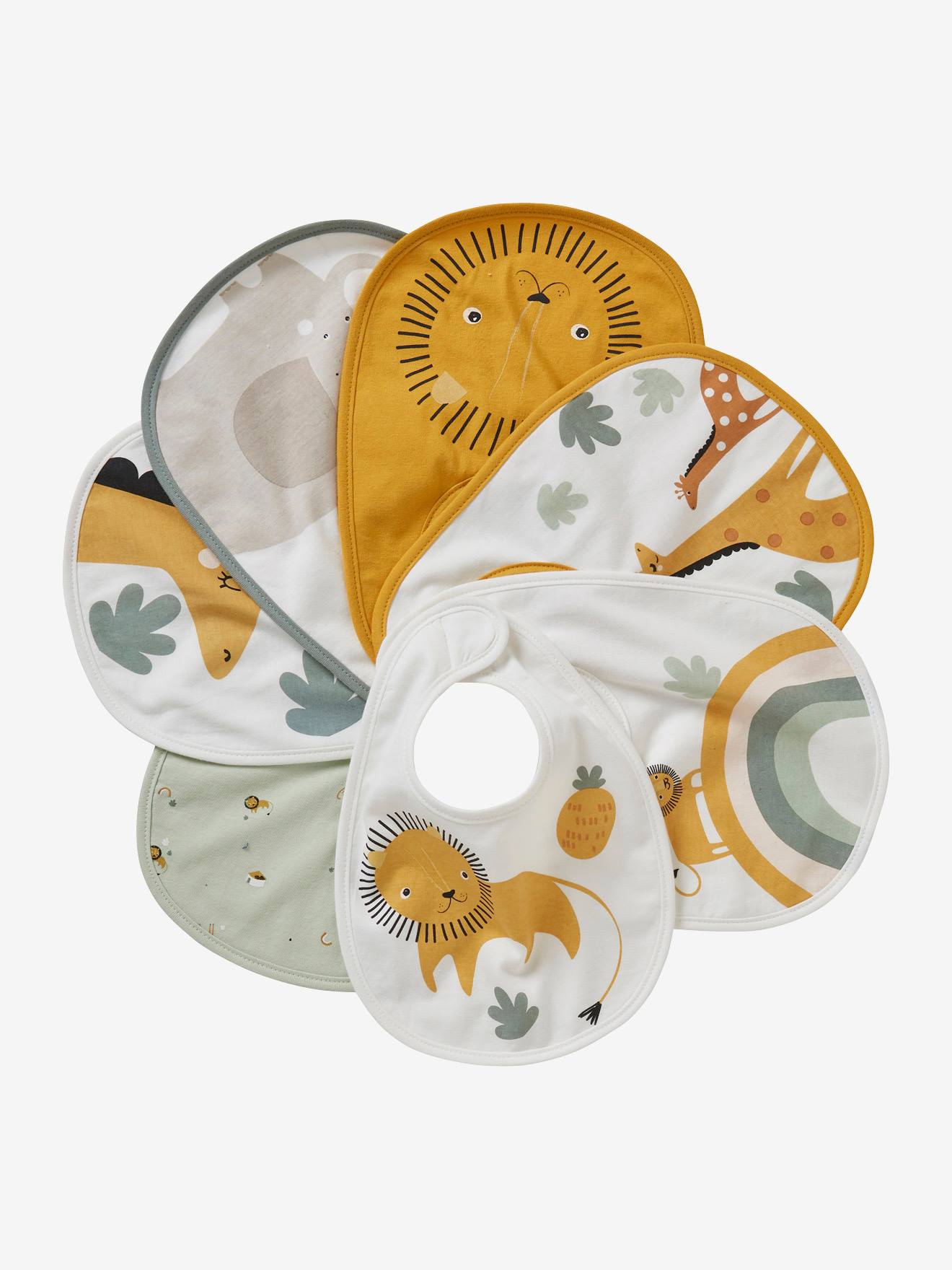 Lot de 7 bavoirs naissance vertbaudet - blanc jung
