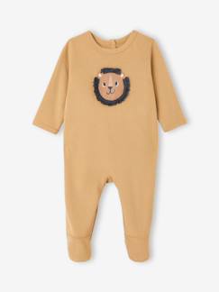 Baby Strampler LÖWE mit Rückenöffnung, Bio-Baumwolle