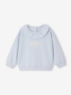 Baby-Pullover, Strickjacke, Sweatshirt-Sweatshirt-Baby Sweatshirt, Rüschenkragen mit feinen Streifen, Jolie Cherry