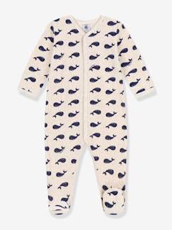 Baby Samt-Schlafanzug mit Wal-Motiv PETIT BATEAU