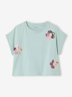Fille-T-shirt, sous-pull-T-shirt fille motifs sequins