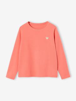 Fille-T-shirt, sous-pull-T-shirt fille coeur pailleté manches longues 