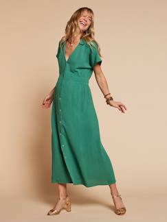 Robe longue col chemise grossesse allaitement