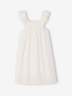 Fille-Robe-Robe évasée coton broderie