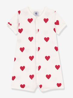 Baby-Latzhose, Overall-Baby Kurzarm-Overall aus Baumwolle mit Herzmuster PETIT BATEAU