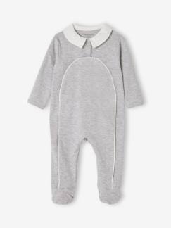 Baby Schlafanzug mit Bubikragen, Öffnung vorn, Bio-Baumwolle