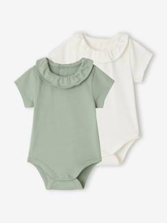 Baby-Body-2er-Pack Baby Kurzarm-Bodys, Rüschenkragen