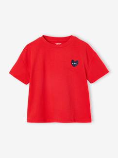 Fille-Tee-shirt fille fantaisie motif poitrine manches courtes 