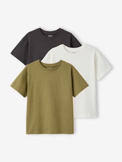 Junge-T-Shirt, Poloshirt, Unterziehpulli-3er-Pack Jungen T-Shirts BASIC uni Oeko-Tex
