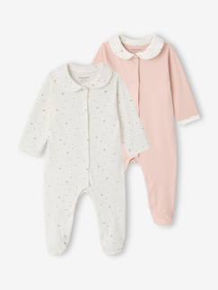 2er-Pack Baby Schlafanzüge mit Bubikragen, Bio-Baumwolle