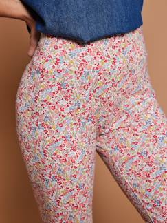 Vêtements de grossesse-Legging femme imprimé fleuri coton bio