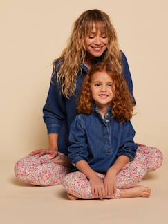 Vêtements de grossesse-Legging fille imprimé coton bio