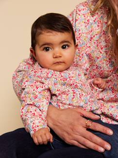 Vêtements de grossesse-Sweat bébé imprimé fleuri Capsule mère-fille
