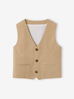 Garçon-Manteau, veste-Veste-Veste garçon cérémonie sans manches en coton/ lin