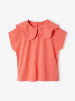 Mädchen-Mädchen T-Shirt mit besticktem Kragen, personalisierbar