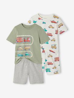 Garçon-Pyjama, surpyjama-Lot 2 pyjashorts véhicules