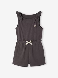 Mädchen-Kurzer Mädchen Jumpsuit aus Materialmix