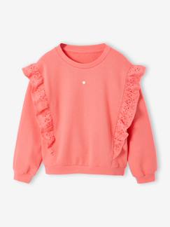 Mädchen-Pullover, Strickjacke, Sweatshirt-Mädchen Sweatshirt mit Volant aus Stickereispitze