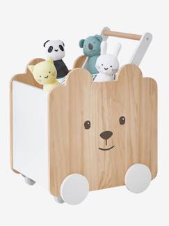 Zimmer und Aufbewahrung-Aufbewahrung-Truhe, Aufbewahrung für Spielzeug-Fahrbare Spielzeugbox mit Teddy