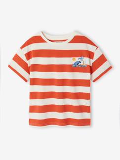 Garçon-T-shirt, polo, sous-pull-T-shirt-Tee-shirt garçon larges rayures motif poitrine