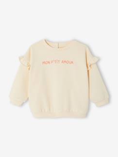 Baby-Pullover, Strickjacke, Sweatshirt-Sweatshirt-Baby Sweatshirt mit Rüschen, Recycling-Polyester, personalisierbar