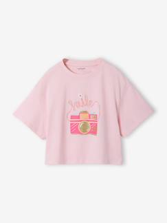 Fille-T-shirt, sous-pull-T-shirt fille cropped manches courtes 