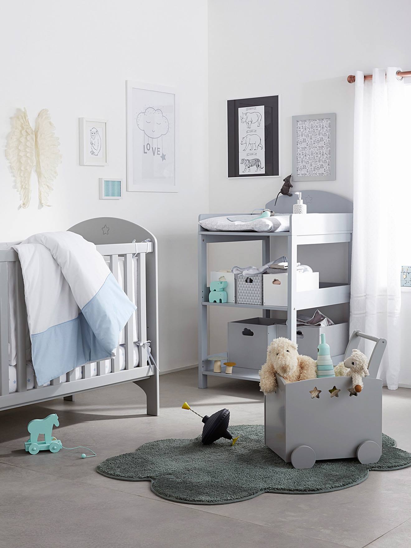 Lit Bebe A Barreaux Ligne Sirius Blanc Chambre Et Rangement