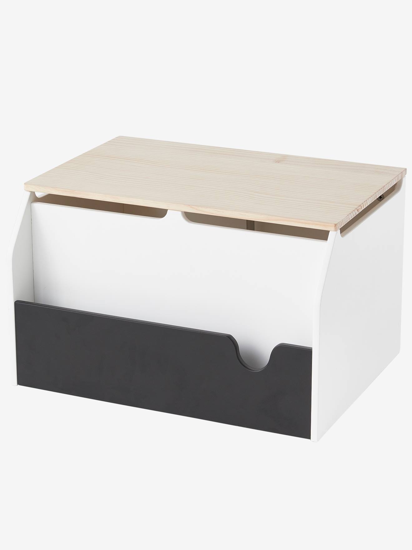 Coffre à livres et jouets ligne school Couleur blanc - bois - ardoise Vertbaudet | La Redoute