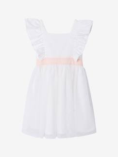 Fille-Robe-Robe cérémonie fille satin de coton à volants