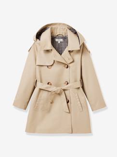 Mädchen-Mantel, Jacke-Regenjacke, Trenchcoat-Mädchen Trenchcoat mit Kapuze CYRILLUS